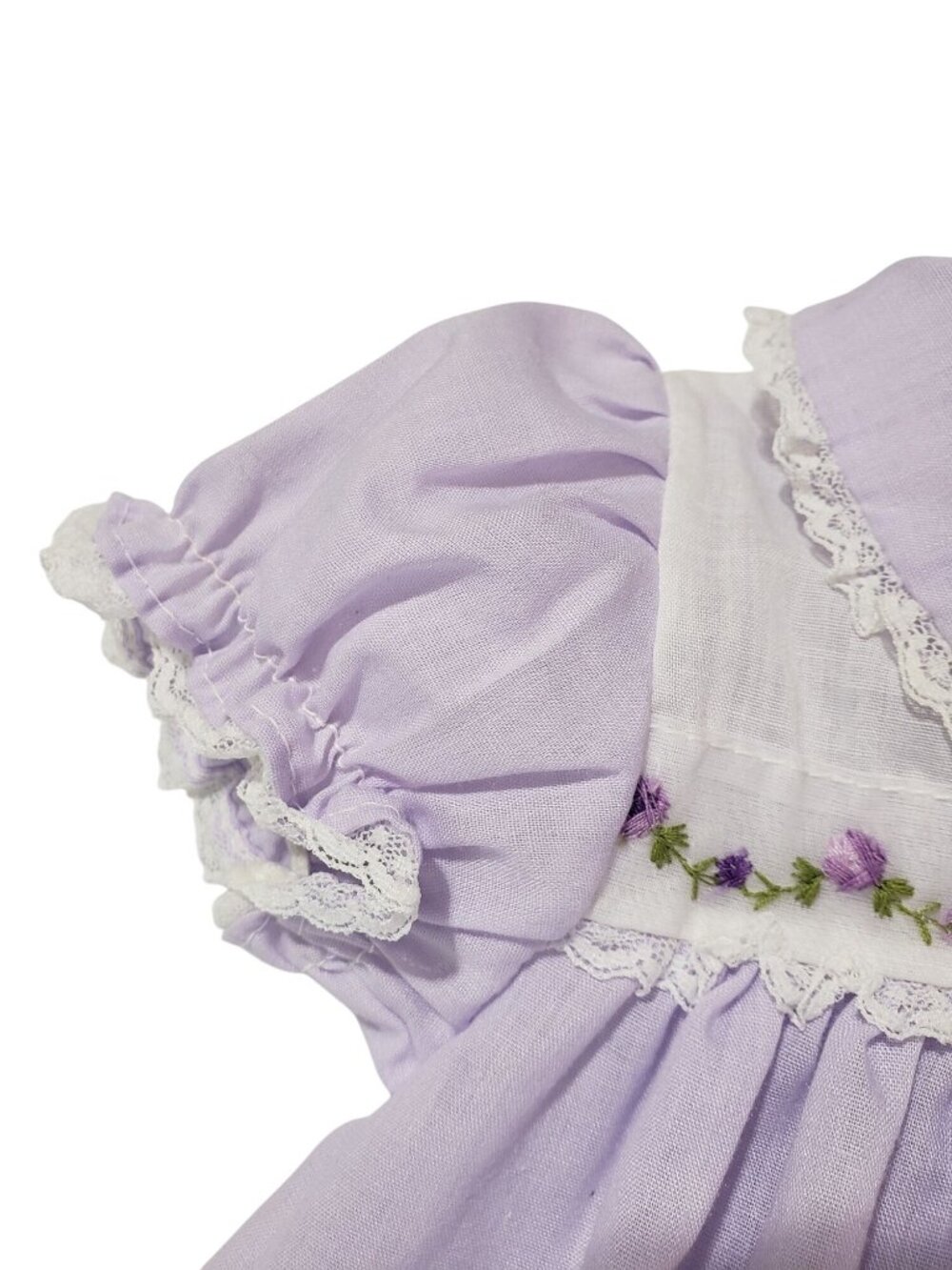 Vintage Alexis Lilac Purple Embroidered Flowers Frilly Party Dress 3 Months - Picture 4 of 12